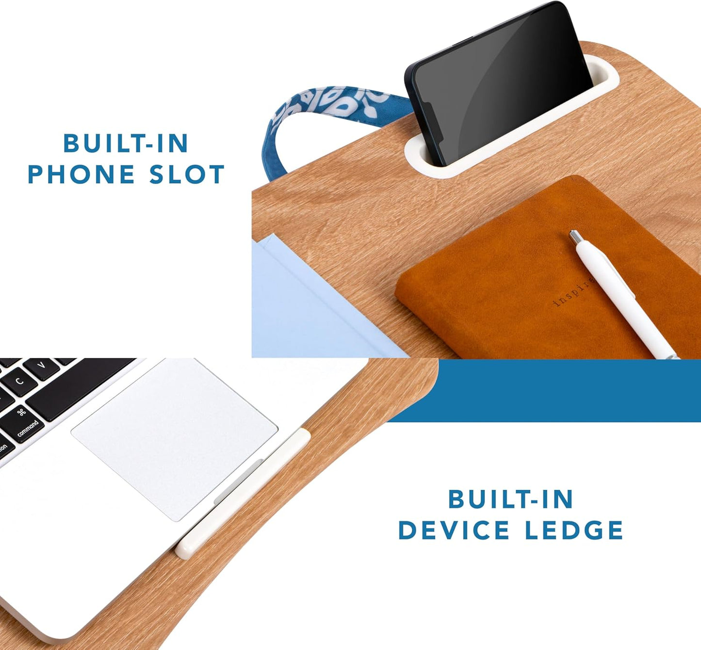 LAPGEAR Designer Lap Desk with Phone Holder and Device Ledge - Arrow Stripes - Fits up to 15.6 Inch Laptops - Style No. 45411