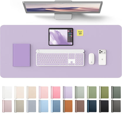YSAGi Leather Desk Pad Protector, Large Mouse Pad, Non-Slip PU Leather Desk Blotter, Waterproof Writing Pad for Office and Home (31.5" x 15.8", Eggshell) - Colors A