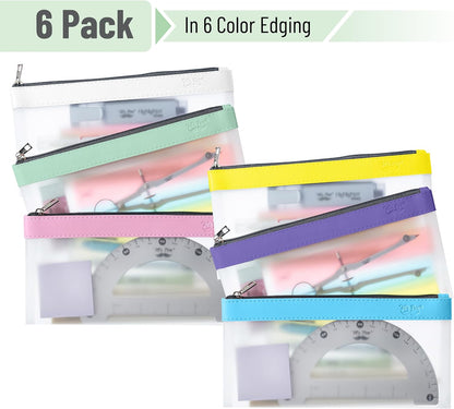 Mr. Pen- Clear Pencil Pouch, 8.50"x4.25", 3 Pack, Durable TPU Material, Medium Water-Resistant Pencil Bags with Smooth Zipper, Multipurpose Clear Pouch for Stationery, School, Office, Travel Supplies