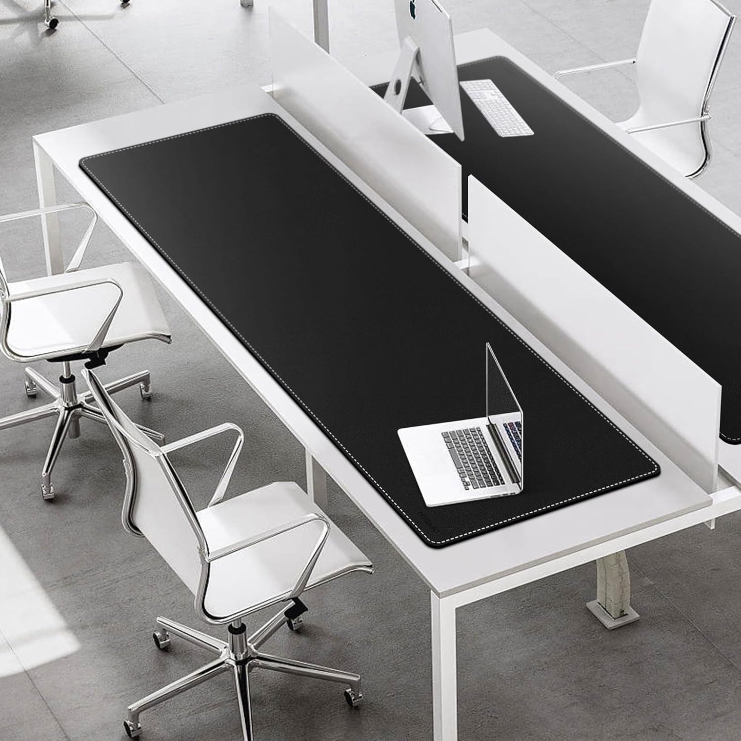 Mydours 40" x 20" Extra Large Desk Mat, PU Leather & Cork Desk Pad, Large XXL Desk Mouse Pad for Workstation, Office, Home, Computer Desk Mat with Keyboard & Mouse (Black)