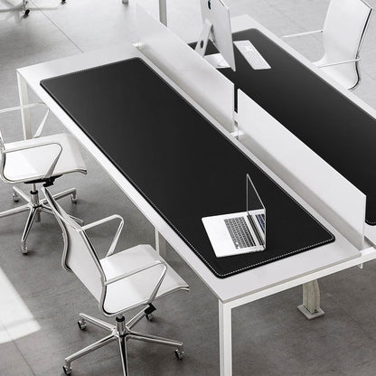 Mydours 40" x 20" Extra Large Desk Mat, PU Leather & Cork Desk Pad, Large XXL Desk Mouse Pad for Workstation, Office, Home, Computer Desk Mat with Keyboard & Mouse (Black)