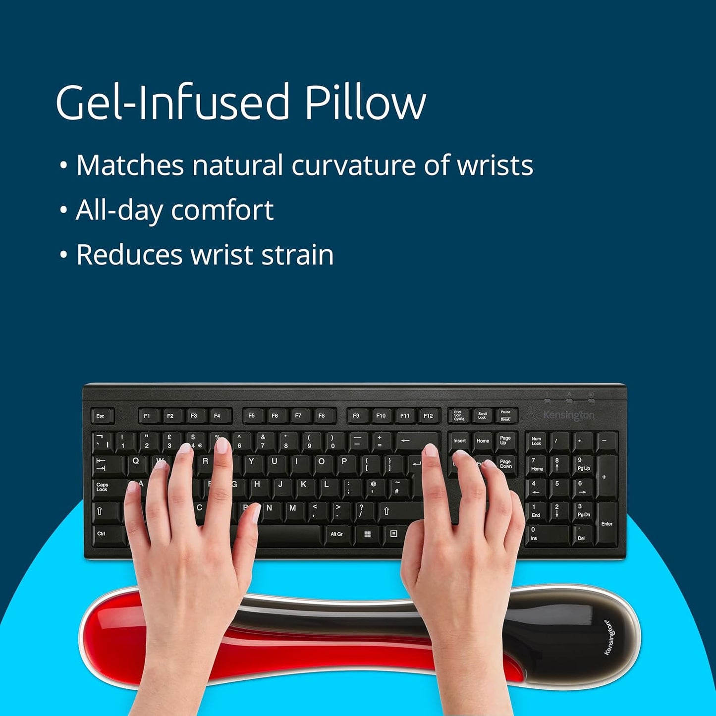 Kensington Slim Duo Gel Mouse Wrist Rest Support Cushion for Low Profile Mice & Trackballs, Ergonomic Mouse Wrist Support for Pain Relief, Comfortable Non-Skid Gel, Gray 7.56" x 2.83" x 0.87" K62438NA