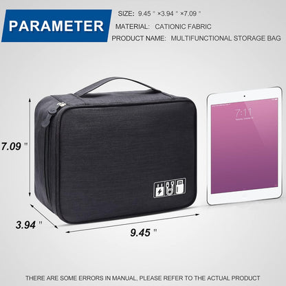 SELLYFELLY Electronic Bag Travel Cable Accessories Bag Waterproof Double Layer Electronics Organizer Portable Storage Case for Cable, Cord, Charger, Phone, Adapter, Power Bank, Kindle, Hard Drives