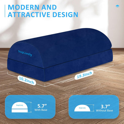 StepLively Foot Rest for Under Desk at Work, Comfortable Foot Stool with 2 Adjustable Heights, Footrest with Washable Cover, for Back & Hip Pain Relief, Suitable for Office, Home and Car (Black)