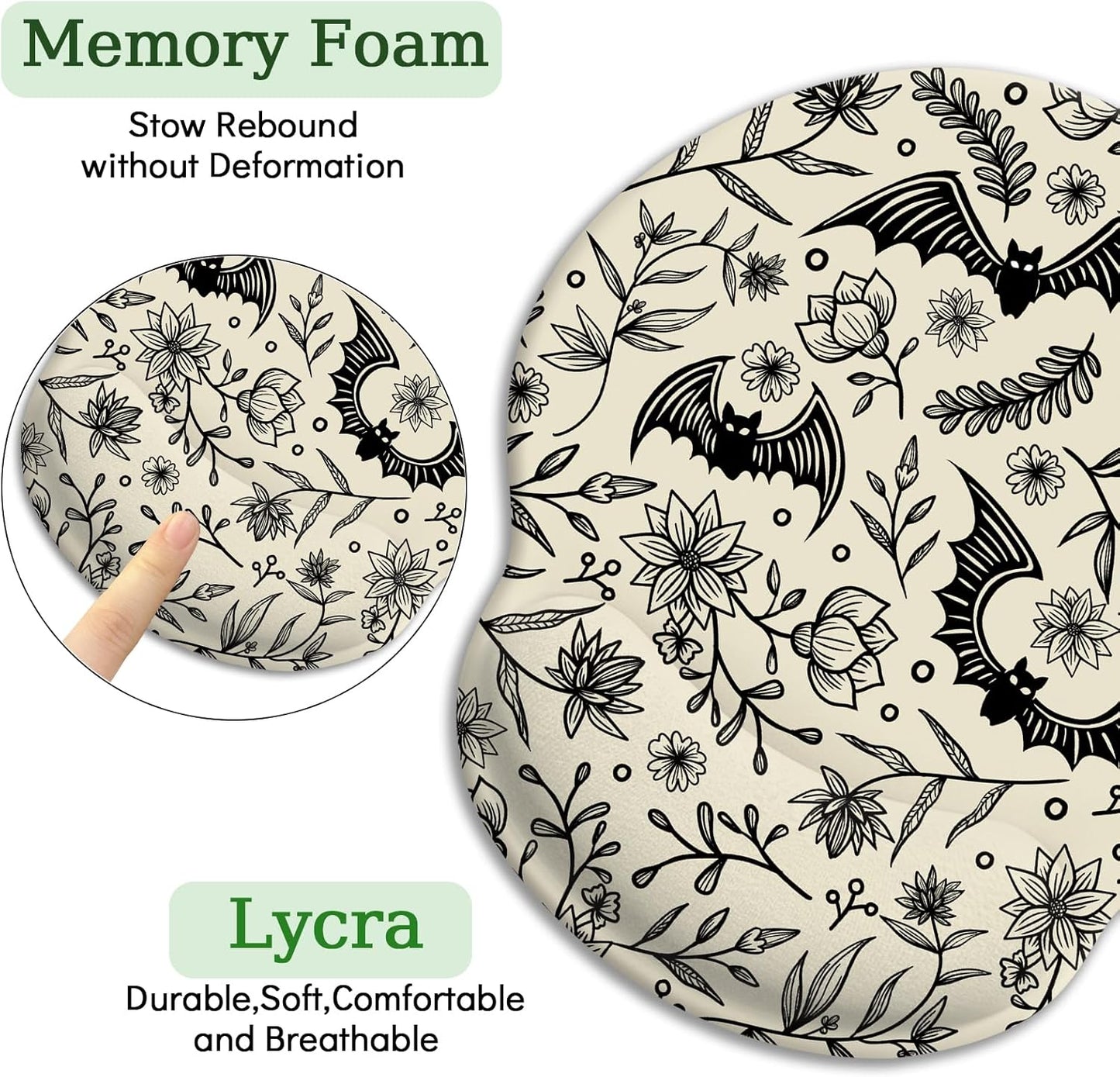 LIMKRIAN Cat Ergonomic Mouse Pad with Wrist Rest, Gaming Mouse Pad with Wrist Support, Funny Mouse Pads for Desk, Computer Mousepad with Non-Slip Pain Relief PU Base, Cute Office Desk Accessories