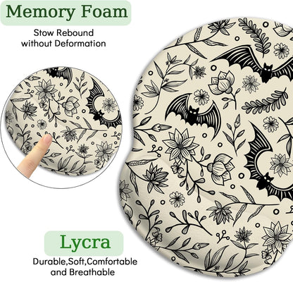 LIMKRIAN Cat Ergonomic Mouse Pad with Wrist Rest, Gaming Mouse Pad with Wrist Support, Funny Mouse Pads for Desk, Computer Mousepad with Non-Slip Pain Relief PU Base, Cute Office Desk Accessories