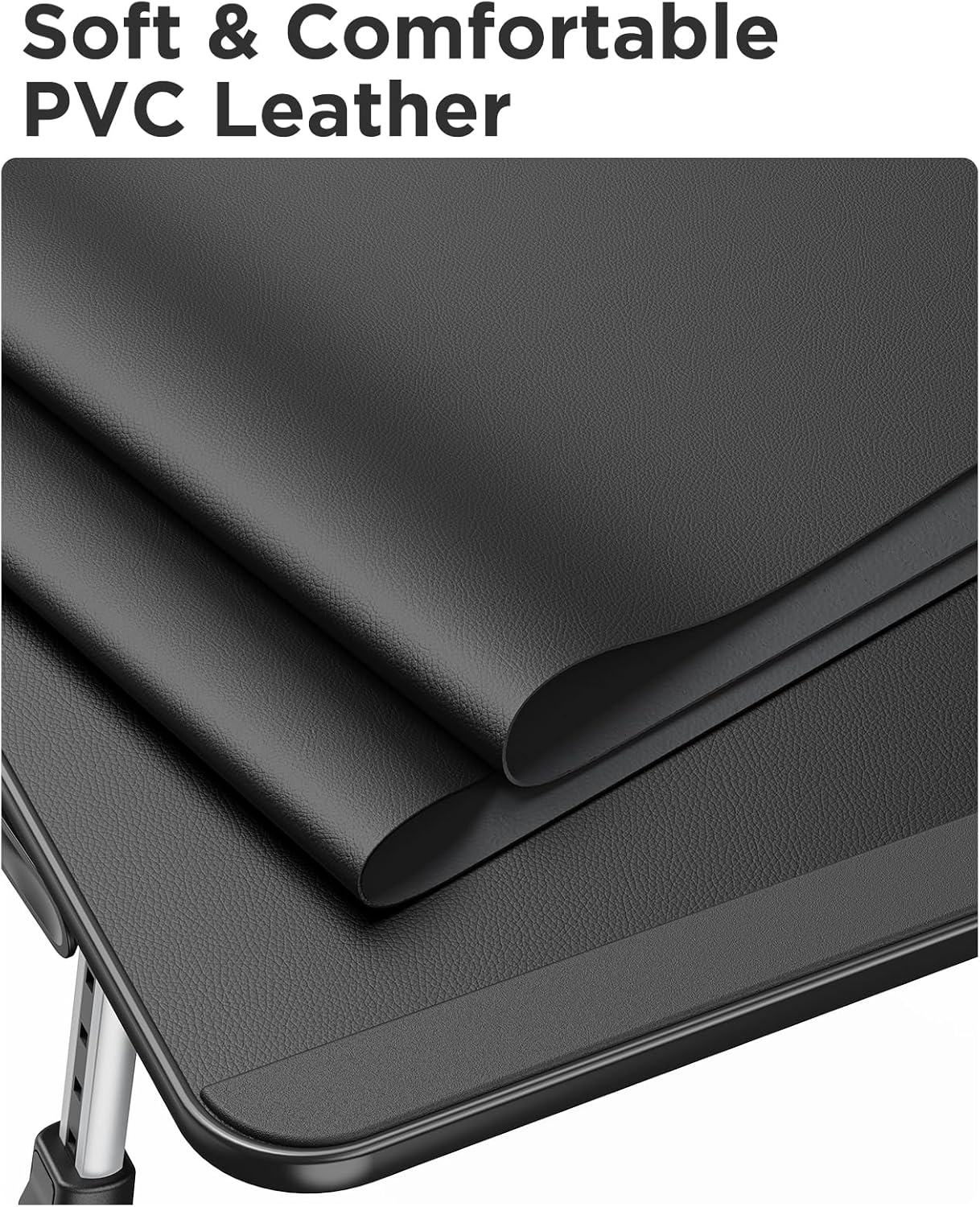 SAIJI Leather Lap Desk Laptop Bed Tray Table, Adjustable Laptop Stand for Bed, Portable Lightweight Standing Desk for Writing Eating Reading Couch Sofa Floor for Adults Kids (20.5"*11.8",Gray)