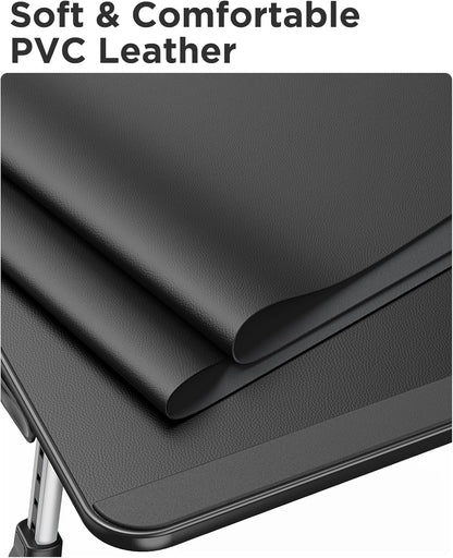 SAIJI Leather Lap Desk Laptop Bed Tray Table, Adjustable Laptop Stand for Bed, Portable Lightweight Standing Desk for Writing Eating Reading Couch Sofa Floor for Adults Kids (20.5"*11.8",Gray)