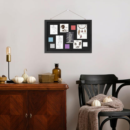 DAHAPYBOO Cork Board with Linen White,Bulletin Board 17"x12" Hanging Corkboards for Office Home School Message Board or Vision Board Decoration.