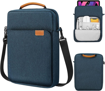 MoKo 13 Inch Tablet Sleeve Bag, Fits with 13 Inch New iPad Pro M5 & Air M4/M3, iPad Pro 12.9 M2&M1,Surface Laptop Go 12.4,Galaxy Tab S8+/S9+ 12.4,Handle Carrying Case with Shoulder Strap,Black &Gray