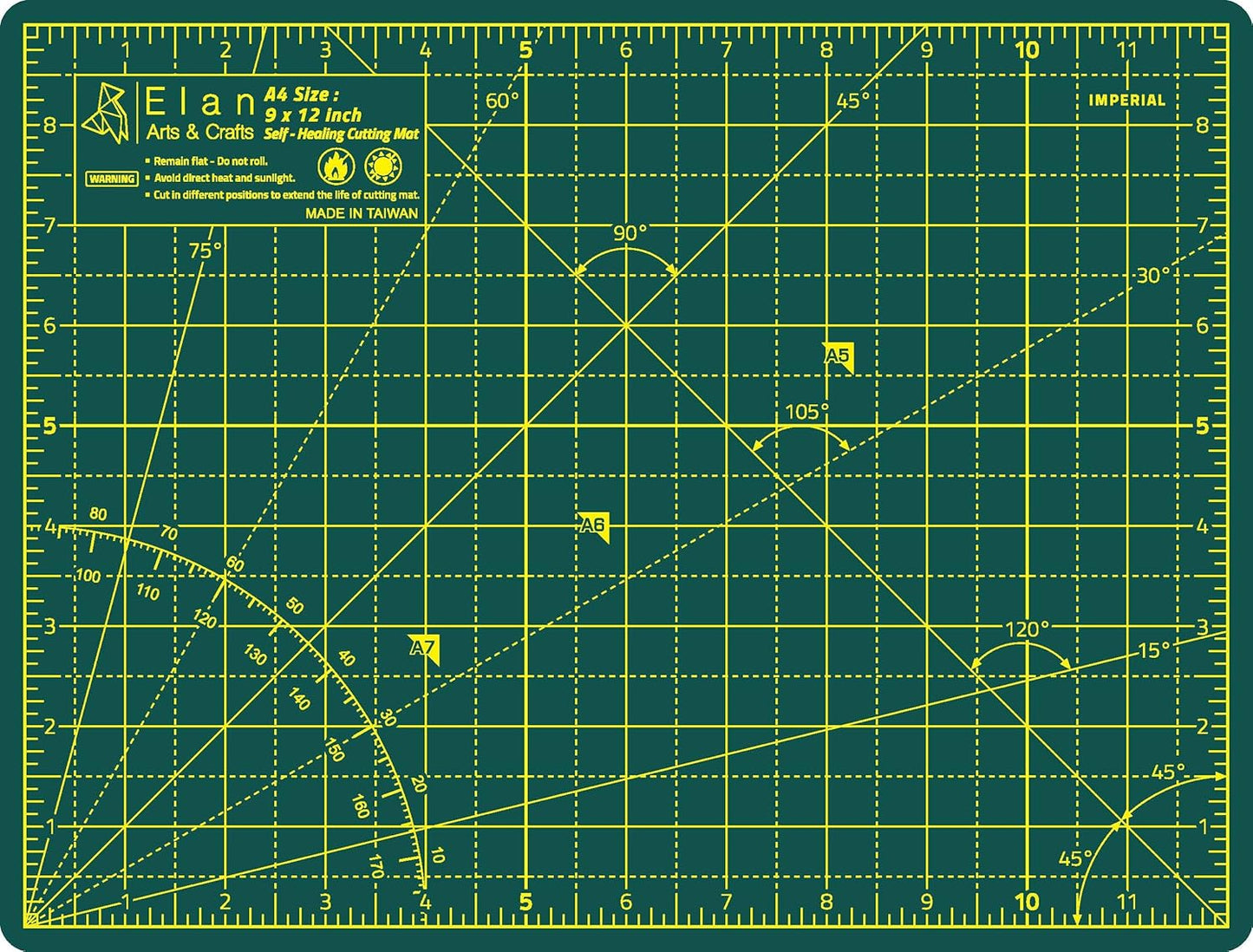 Elan Cutting Mat 36x72 Green, Extra Large Self Healing Cutting Mat 36 x 72 Inch, 5-Ply Craft Board Green, Hobby Board for Sewing and Quilting