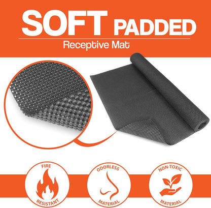 Non Slip Padded Rubber Mat 24 x 48 Inch, Woodworking Router Table & Workbench Mat, Anti Skid CNC Tool Mat, Cabinet Shelf & Drawer Liner for Kitchen or Garage Shop Storage