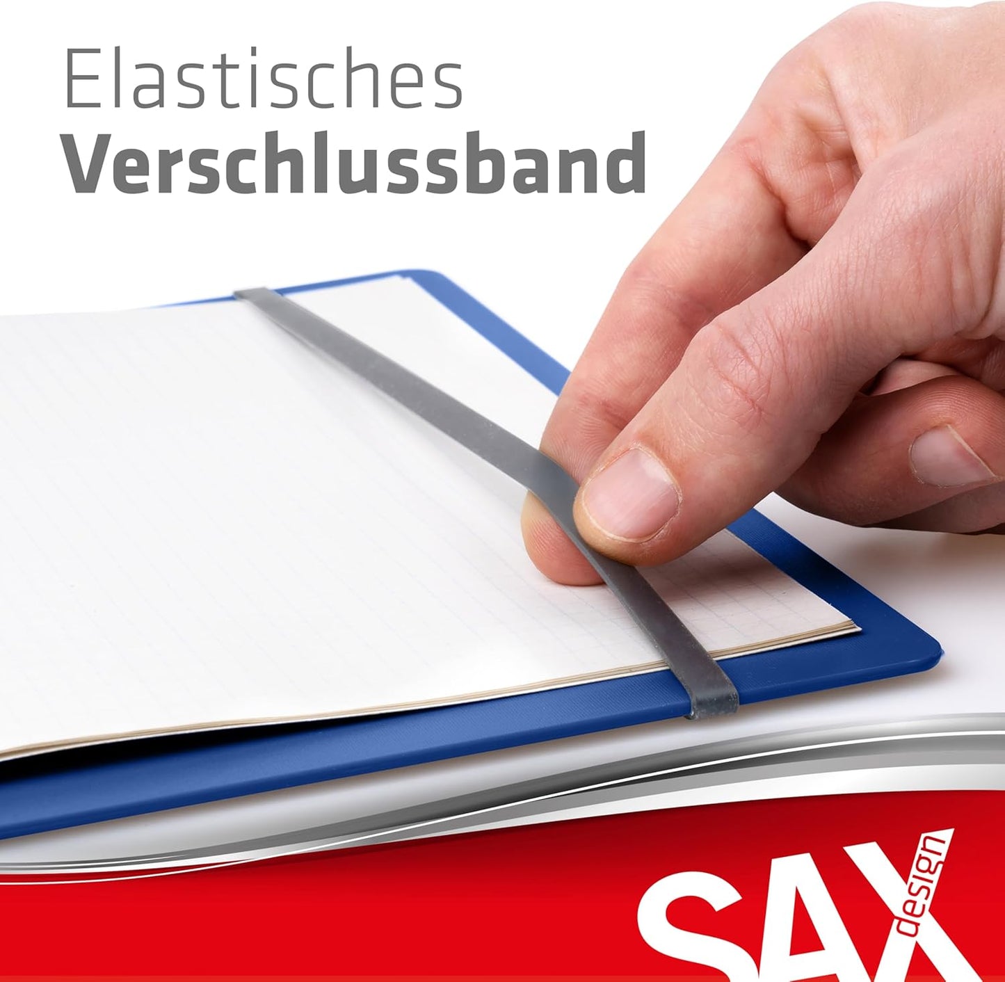 Sax Folding Clipboard Blueberry Clipboard A4 to A5 Portrait and Landscape Format Ideal for Travel and Business Holds 30 Sheets Includes Elastic Closure Band and Pen Loop Durable & Shockproof