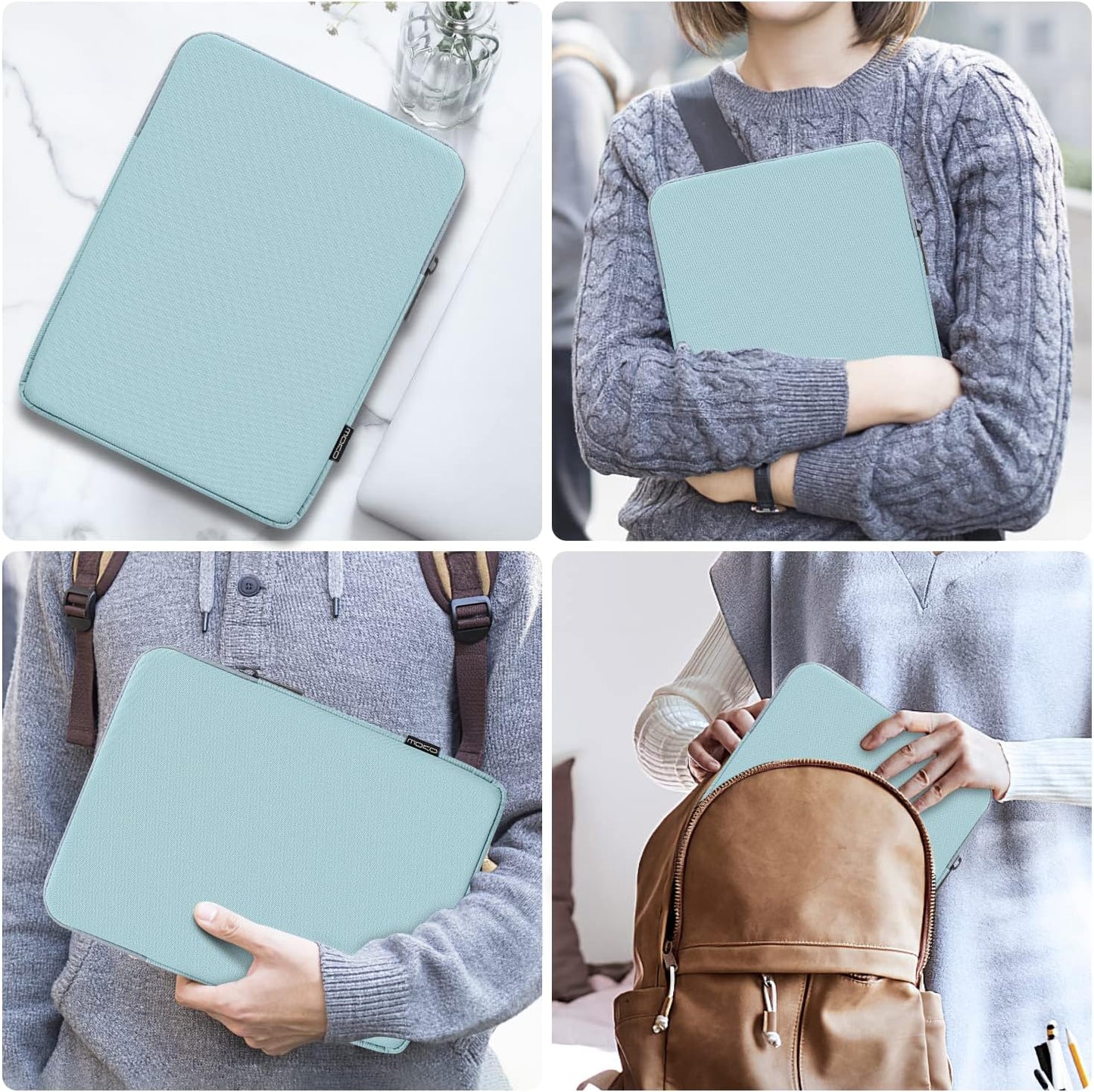 MoKo 7-8 Inch Tablet Sleeve Bag, Polyester Pouch Cover Case Fits iPad mini (A17 Pro) 8.3" 2024, iPad mini 6/5/4/3/2/1, Samsung Galaxy Tab S2 8.0, Tab A 8.0, ZenPad Z8s 7.9,Black