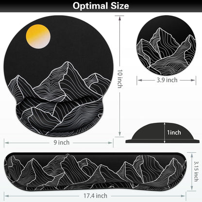 Ergonomic Keyboard Wrist Rest, Mouse Pad with Wrist Rest Anime, Cat Gaming Mousepad with Wrist Support, Memory Foam Wrist Rest Set for Computer Keyboard, Funny Cute Office Desk Accessories