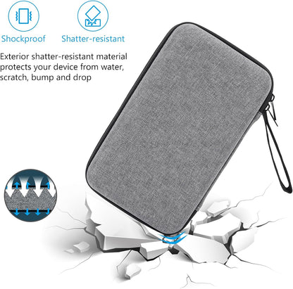 ProCase Large Hard Travel Electronic Organizer Case for MacBook Power Adapter Chargers Cables Tech Organizer Hard Drive USB Flash Disk SD Card Portable Electronics Accessories Bag -Black