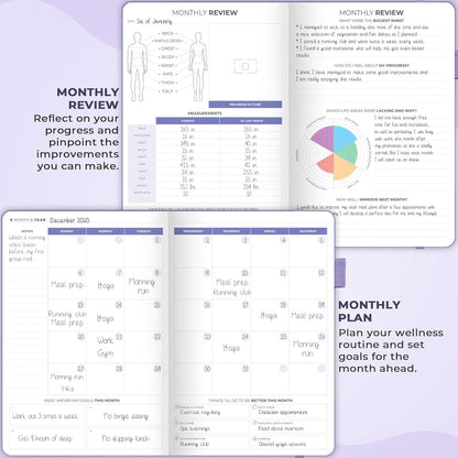 Clever Fox Fitness & Food Journal – Nutrition & Workout Planner for Women & Men – Diet & Gym Exercise Log Book with Calendars, Diet & Training Trackers - Undated, A5 Size, Hardcover (Forest Green)