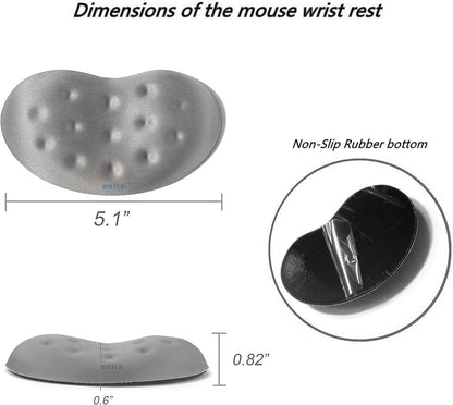 BRILA Ergonomic Memory Foam Mouse Wrist Rest Support Pad Cushion for Computer, Laptop, Office Work, PC Gaming - Massage Holes Design - Wrist Pain Relief (Black Mouse Wrist Rest)