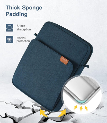 MoKo 13 Inch Tablet Sleeve Bag, Fits with 13 Inch New iPad Pro M5 & Air M4/M3, iPad Pro 12.9 M2&M1,Surface Laptop Go 12.4,Galaxy Tab S8+/S9+ 12.4,Handle Carrying Case with Shoulder Strap,Black &Gray