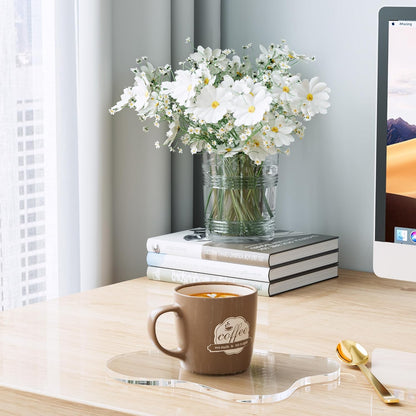 Acrylic Coaster Decorative Plates, Irregular Bar Drink Coaster, Clear Cloud Shape Coffee Cup Coaster, Perfect for Tabletop Protection and Accessories Display.(Gold)