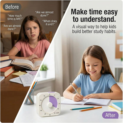 60 Minute Visual Timer for Kids - Premium Countdown Timer with Magnetic Back & Pause Function, Silent Operation for Classroom Teaching Home, Time Management Tool(Batteries Included) (Green)