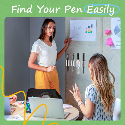10 PCS Pen Holder for Desk, Adhesive Pen Holder for Classroom Clipboard Attachment, Silicone Pencil Holder & Marker Holder for School Office Desk Accessories,Teacher Supplies (Blue)