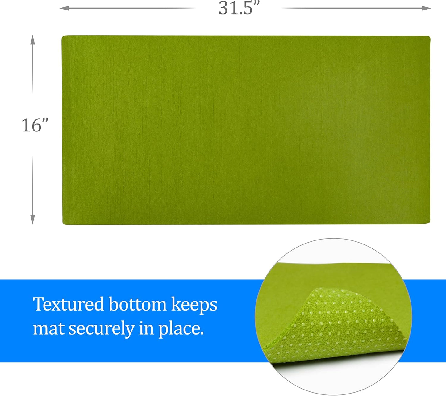 Felt Desk Pad- 31x16 with Non-Slip Backing (Green)
