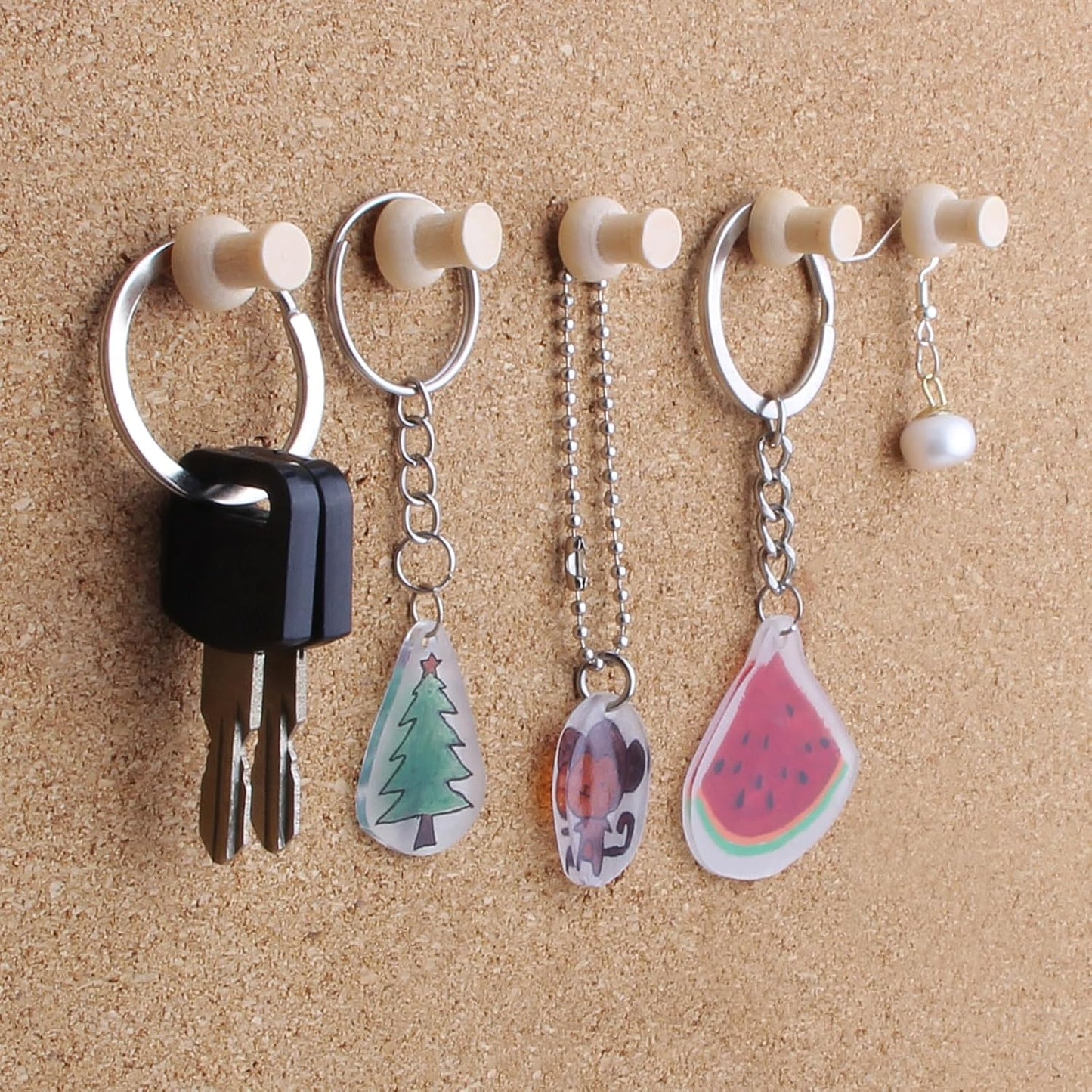 Wood Push Pins 120 Pcs,Decorative Wooden Thumb Tacks for Corkboard and Bulletin Board (120 pcs Map Tacks)