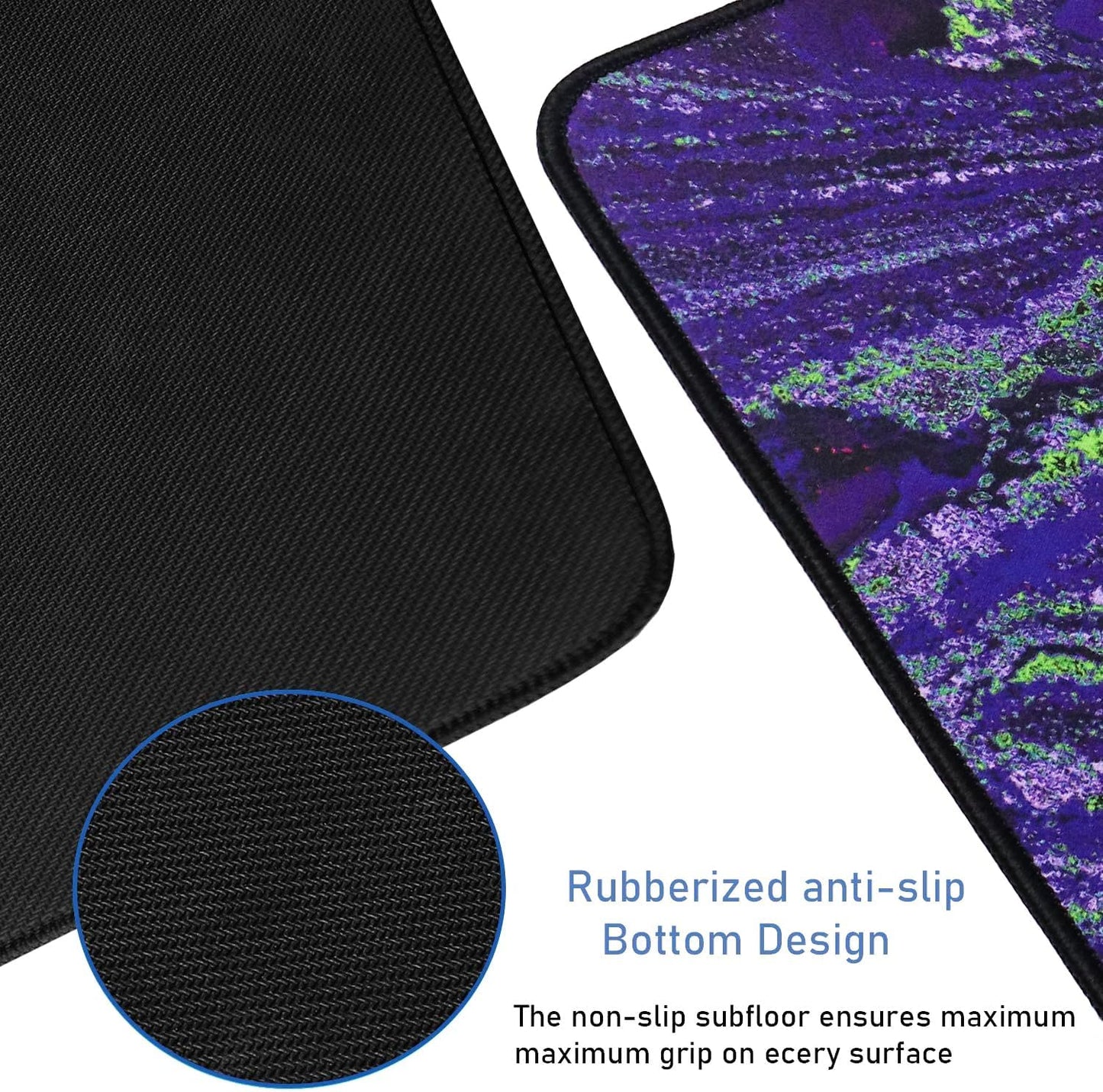 Large Extended Gaming Mouse Pad with Stitched Edges, (31.5X15.7In) Durable Non-Slip Natural Rubber Base, Waterproof Computer Keyboard Pad Mat for Esports Pros/Gamer/Desktop/Office/Home-Black