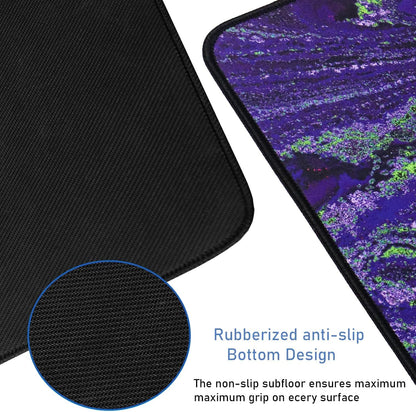 Large Extended Gaming Mouse Pad with Stitched Edges, (31.5X15.7In) Durable Non-Slip Natural Rubber Base, Waterproof Computer Keyboard Pad Mat for Esports Pros/Gamer/Desktop/Office/Home-Black