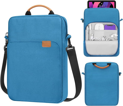 MoKo 13 Inch Tablet Sleeve Bag, Fits with 13 Inch New iPad Pro M5 & Air M4/M3, iPad Pro 12.9 M2&M1,Surface Laptop Go 12.4,Galaxy Tab S8+/S9+ 12.4,Handle Carrying Case with Shoulder Strap,Black &Gray