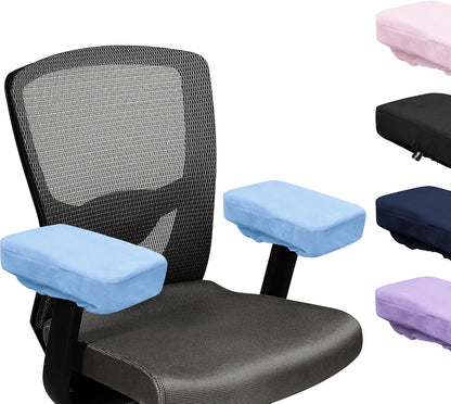 SPRING SEAON Office Chair Arm Covers Soft Memory Foam Arm Rest Pads Short Plush Gaming Chair Armrest Cushion Provide Cushioning for Elbows and Forearms 2 Pack Chair Covers for Arms (Pink)