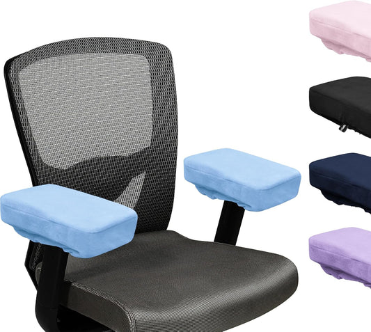 SPRING SEAON Office Chair Arm Covers Soft Memory Foam Arm Rest Pads Short Plush Gaming Chair Armrest Cushion Provide Cushioning for Elbows and Forearms 2 Pack Chair Covers for Arms (Pink)
