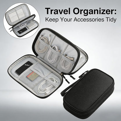 Travel Storage Box - Hard EVA Protective Cover for Mobile Power Bank, Charger, Cable, Phone and Accessories - Portable Storage Bag for Airplane, Business Travel, Home Furnishings