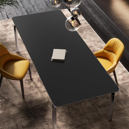 Cacoy 36" x 20" Leather Desk Mat for Home Office, Extra Large PU Leather Desk Pad Blotters, Waterproof Computer Keyboard Mat, Extended Gaming Mouse Pad, Desk Protector for Desktop and PC Laptop, Black