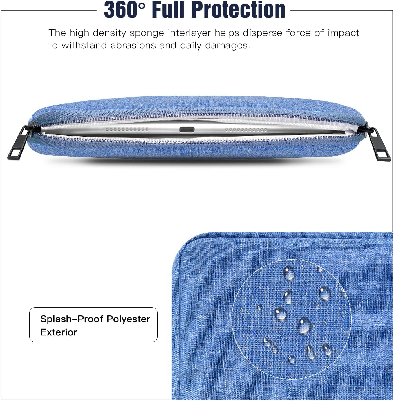 TiMOVO 9-11" Tablet Sleeve Bag for iPad 11-inch A16 2025, iPad 10.9"/10.2"| Air 11 Inch/5th/4th Gen. 10.9", Galaxy Tab A9+/A11Plus 11", Protective Bag Fit Smart Keyboard, Dusty Blue