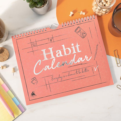 Clever Fox Habit Tracker Calendar – Inspirational Goal Tracker and Habit Calendar for Atomic Habits – Colorful Habit & Goal Planner Journal to Boost Productivity – 24 Months, 10″ x 8″ (Black)