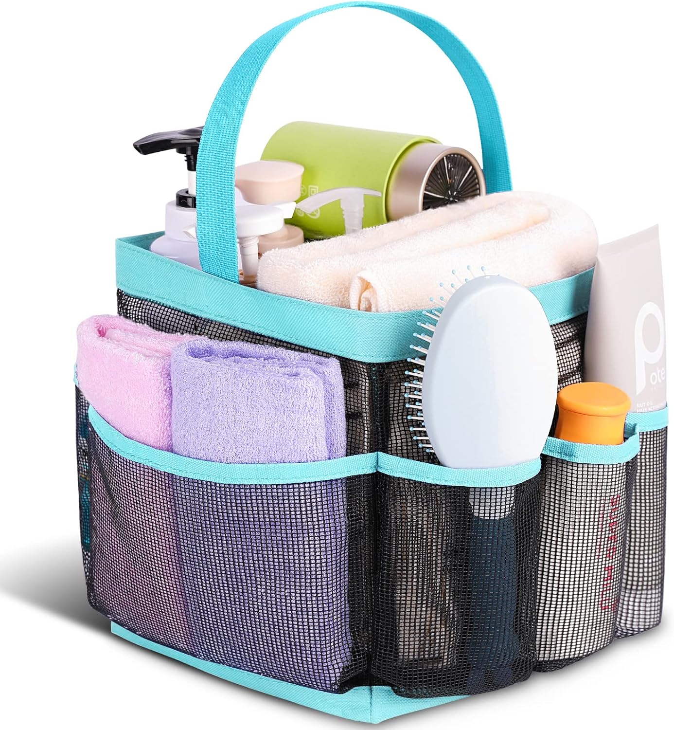 EUDELE Mesh Shower Caddy Portable for College Dorm Room Essentials, Shower Caddy Dorm with 8-Pocket Large Capacity for Beach, Swimming, Gym, Travel essentials