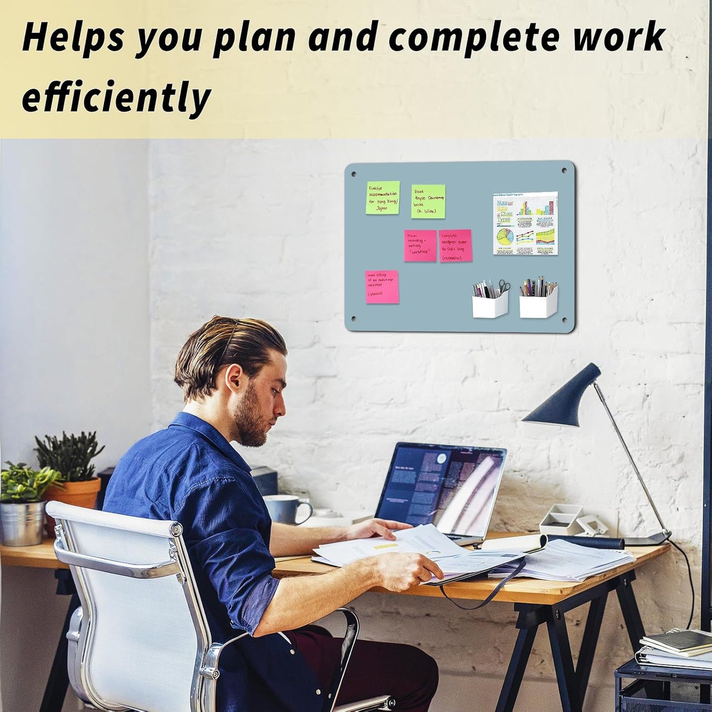 2Pack Magnetic Board 17.5" x 11.4" Magnet Bulletin Board is Suitable for displaying Notes, Photos,Magnetic Letters,Suitable for Walls, refrigerators, cabinets, etc
