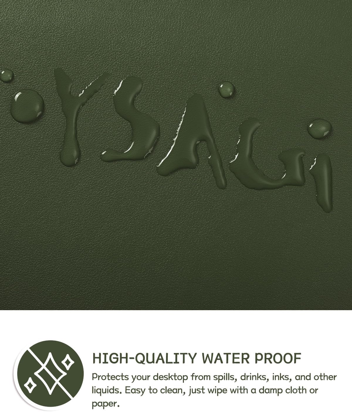 YSAGi Non-Slip Leather Desk Pad, Waterproof Laptop Computer Desk Keyboard Mat, Table Protector Blotter Mat, Large Mouse Pad for Office/Work/Home/Decor(Black, 31.5" x 15.7")