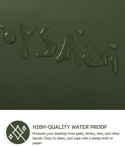 YSAGi Non-Slip Leather Desk Pad, Waterproof Laptop Computer Desk Keyboard Mat, Table Protector Blotter Mat, Large Mouse Pad for Office/Work/Home/Decor(Black, 31.5" x 15.7")