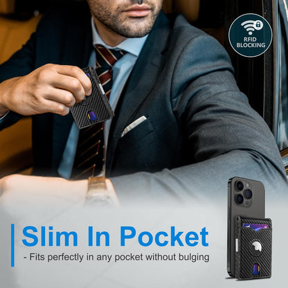 miyozi Airtag Wallet for Men,with Money Clip 11 Cards Slim Front Pocket Leather RFID Blocking Wallet with Gift Box