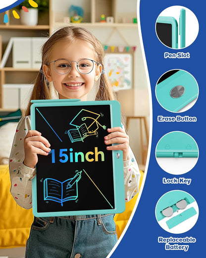 Bravokids 12 Inch LCD Writing Tablet for 3 Year Olds - Electronic Drawing Pad and Doodle Board as Educational Birthday Gifts for Girls and Boys (Pink)
