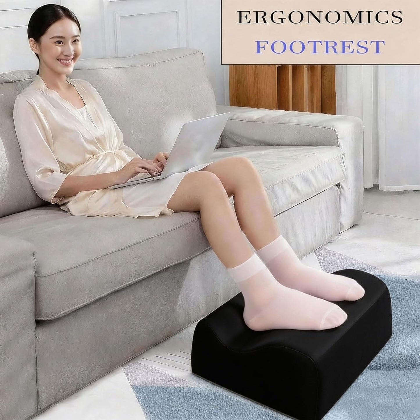 Foot Rest for Under Desk at Work,At Work Soft Ergonomic Footrest,Support Foot Pillow,Heel Chair,Leg Elevation Pillow,(Blue)