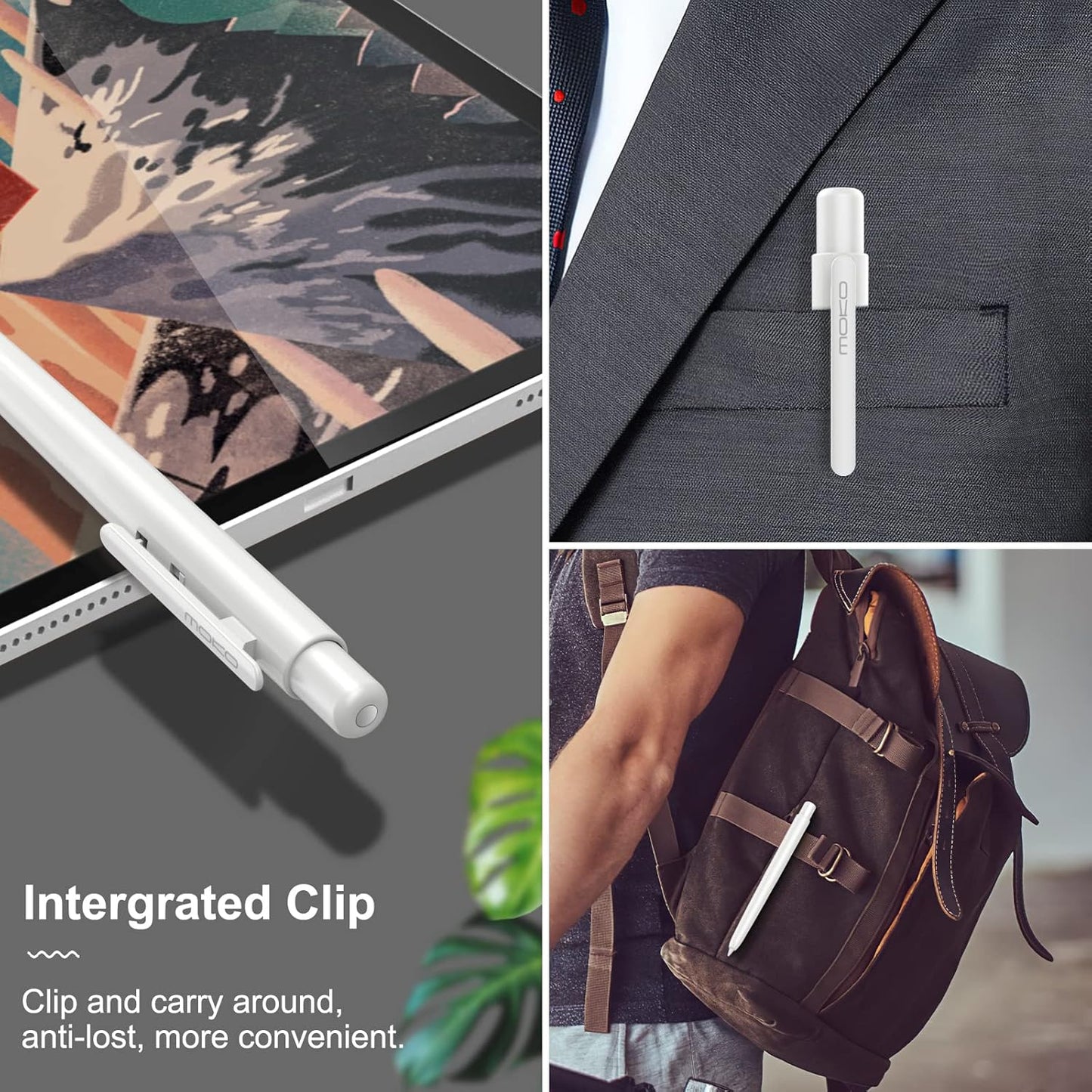 MoKo Holder Case Compatible with Apple Pencil 2nd Generation, Retractable Protective Apple Pencil Cover with Sturdy Clip, Hard PC Apple Pencil Case, Support Double-Tap, Dark Purple