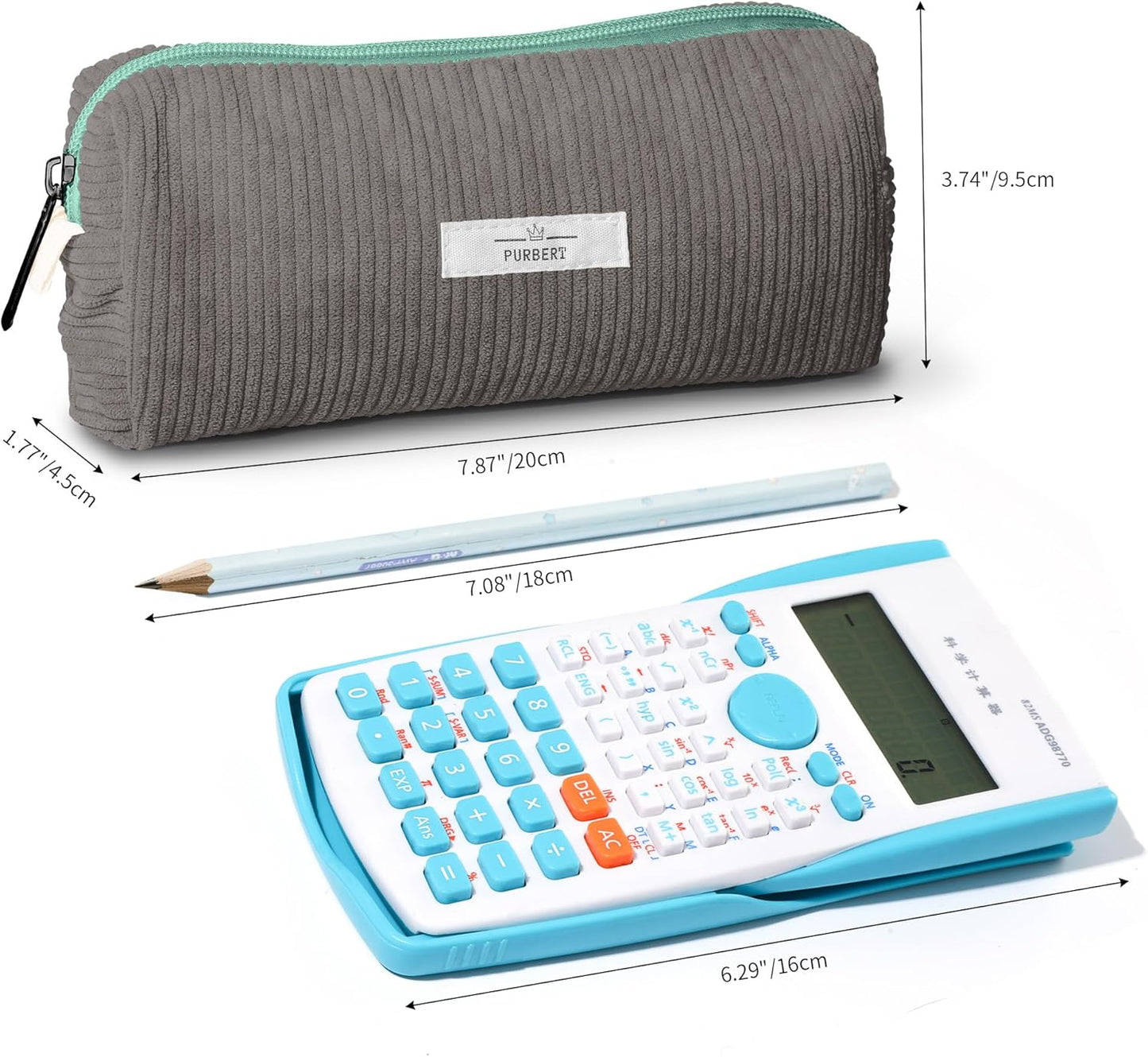 Pencil Bag Pen Case, Soft Corduroy Small Pencil Pouch Organizer with Zipper, Cute Pencil Case Pouch Stationery for Girls and Boys – Apricot