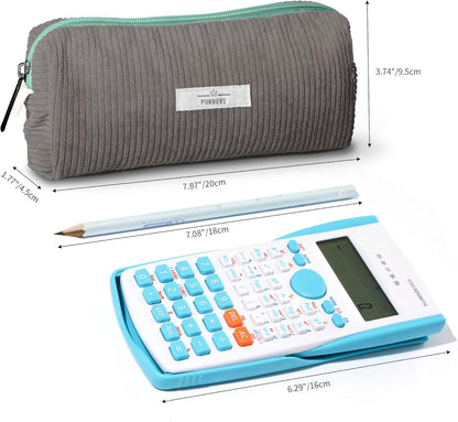 Pencil Bag Pen Case, Soft Corduroy Small Pencil Pouch Organizer with Zipper, Cute Pencil Case Pouch Stationery for Girls and Boys – Apricot