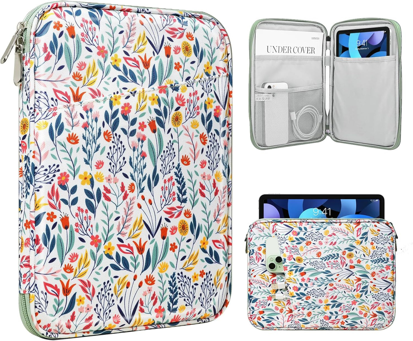 TiMOVO 9-11" Tablet Sleeve Bag for iPad 11-inch A16 2025, iPad 10.9"/10.2"| Air 11 Inch/5th/4th Gen. 10.9", Galaxy Tab A9+/A11Plus 11", Protective Bag with Pocket, Black