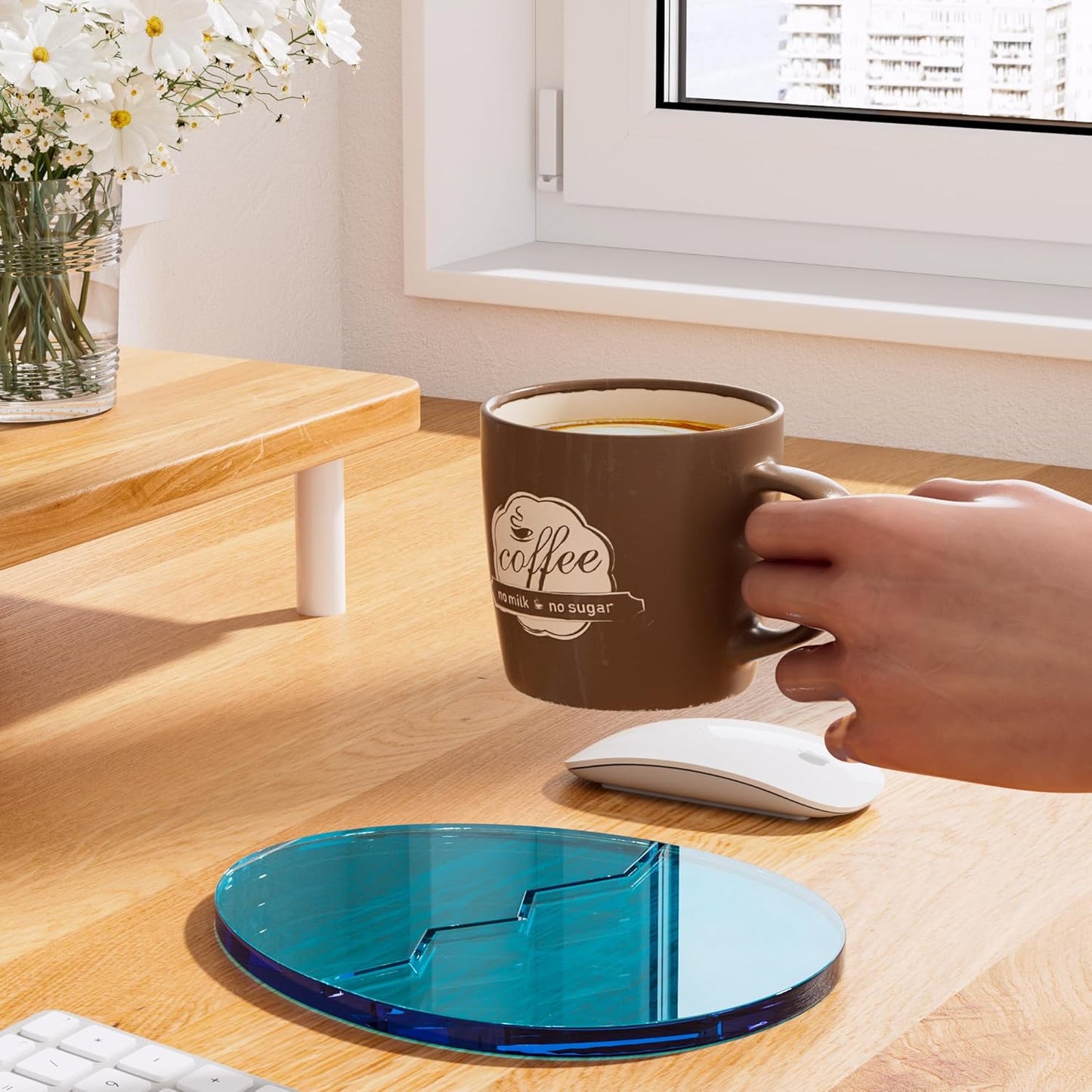 Acrylic Coaster Decorative Plates, Irregular Bar Drink Coaster, Clear Cloud Shape Coffee Cup Coaster, Perfect for Tabletop Protection and Accessories Display.(Gold)