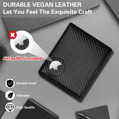 GIPUSSON Slim Leather Wallet for Men Airtag Hidden, Large Bifold Mens Wallet RFID Blocking with ID Windows, Credit Card Holder for Men Wallet